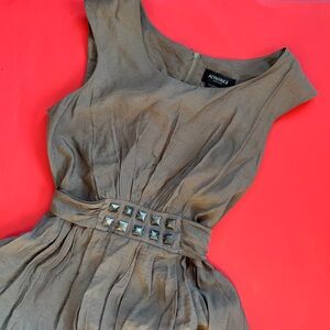 Y2K Alyn Paige Brown Studded Sleeveless Mini Dress